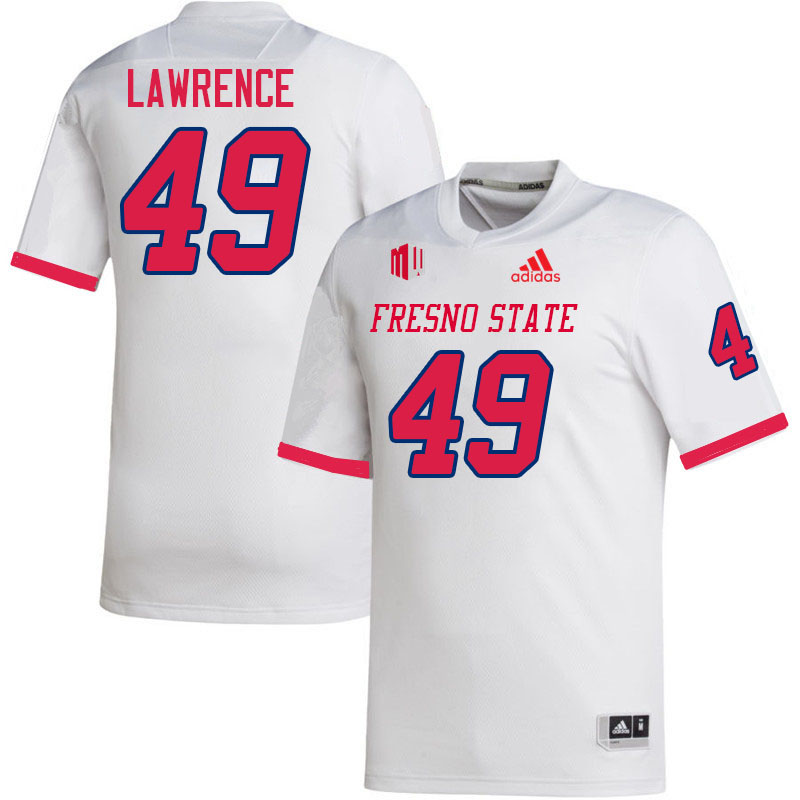 Men #49 Clay Lawrence Fresno State Bulldogs College Football Jerseys Stitched-White